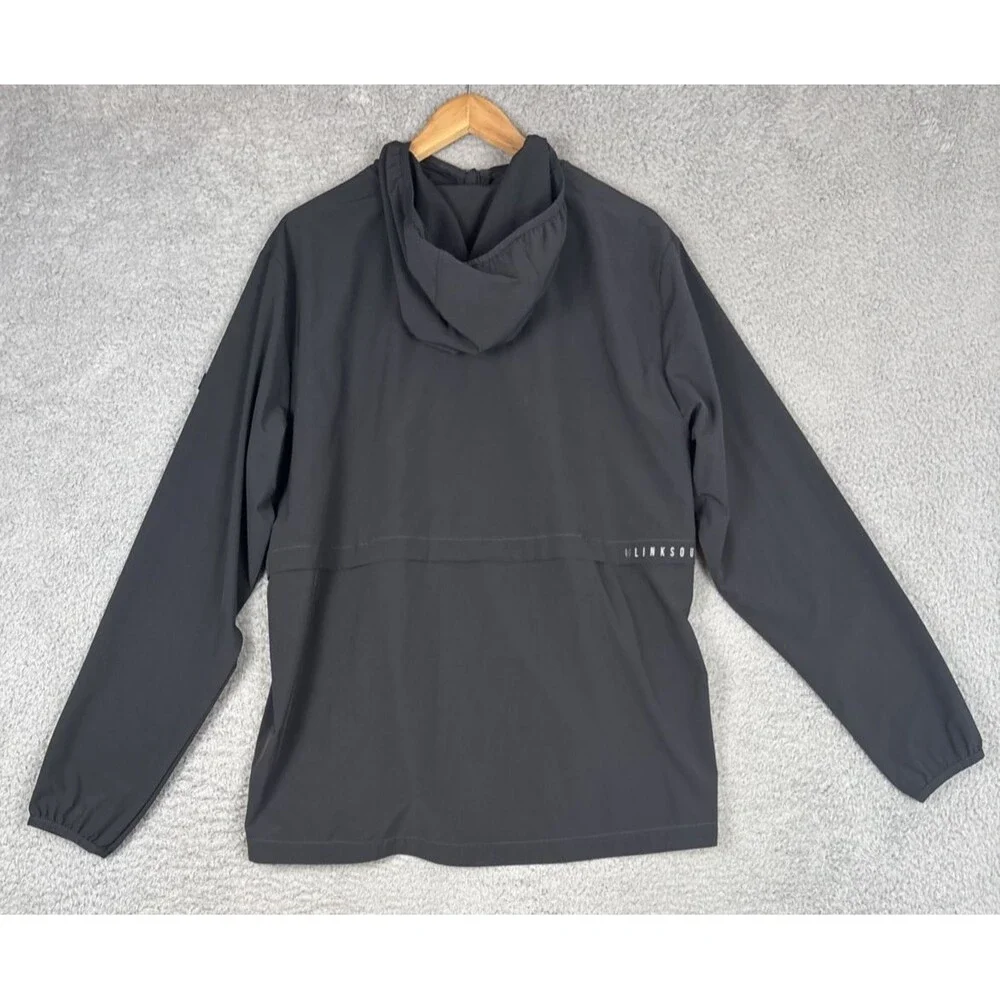 Linksoul Bodega Hooded Performance Full Zip Jacket Graphite Gray Size Large